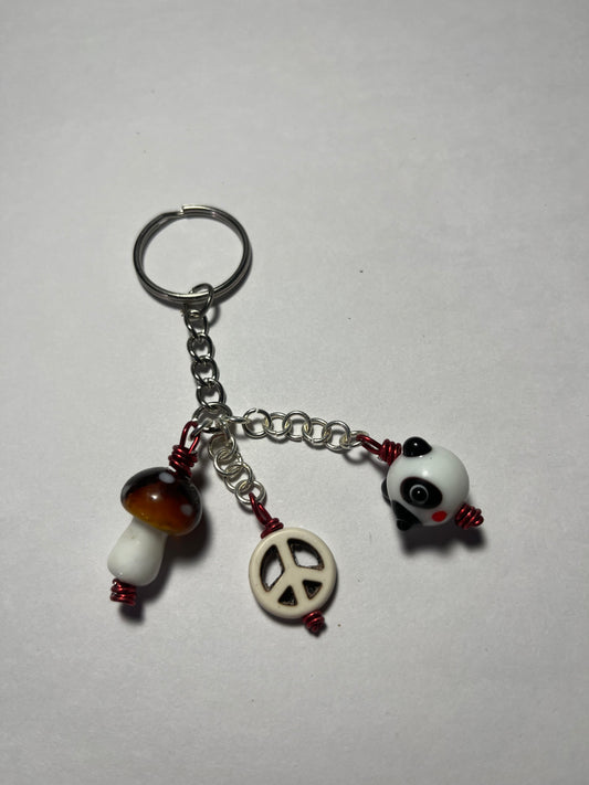 Panda peace keychain set